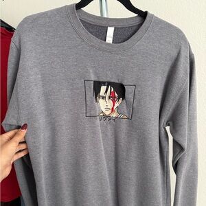 Grey Anime Crewneck